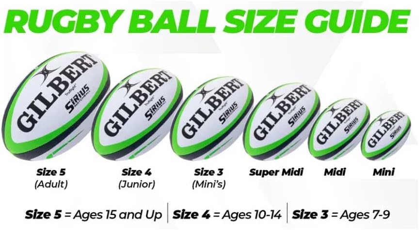 World Rugby Shop X Gilbert G-TR4000 Rugby Ball - Adult and Youth Sizes 3, 4, and 5 - Hand Stitched - 3 Ply Construction