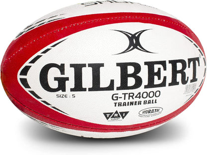 World Rugby Shop X Gilbert G-TR4000 Rugby Ball - Adult and Youth Sizes 3, 4, and 5 - Hand Stitched - 3 Ply Construction