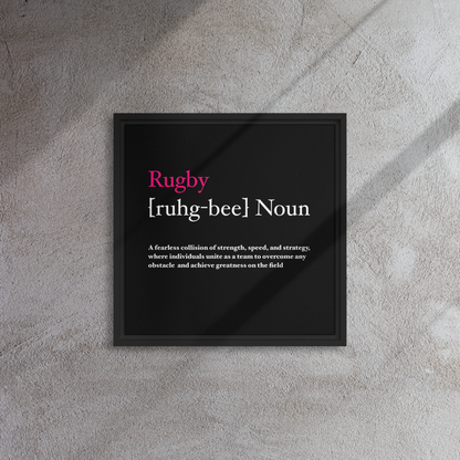Rugby Definition- Framed canvas
